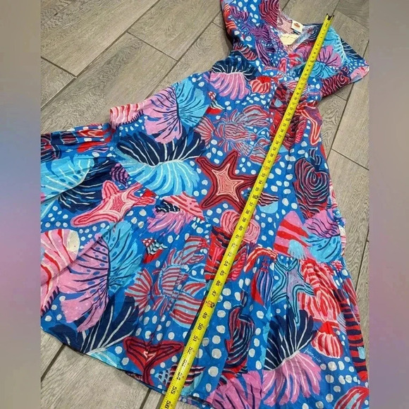 Anthropologie FARM Rio Ocean Life Wrap Dress Size XL - Picture 4 of 5